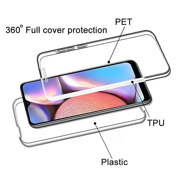 Samsung Galaxy A10s Kılıf CaseUp 360 Çift Taraflı Silikon Şeffaf 4
